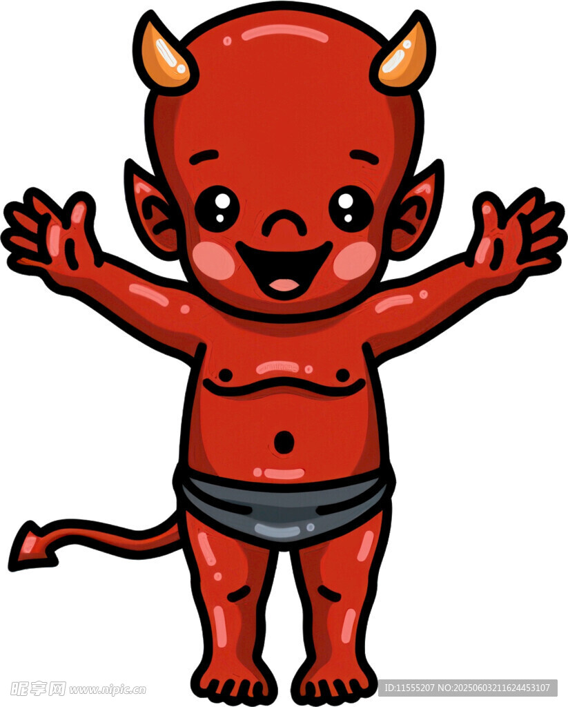 可爱小恶魔张开双臂