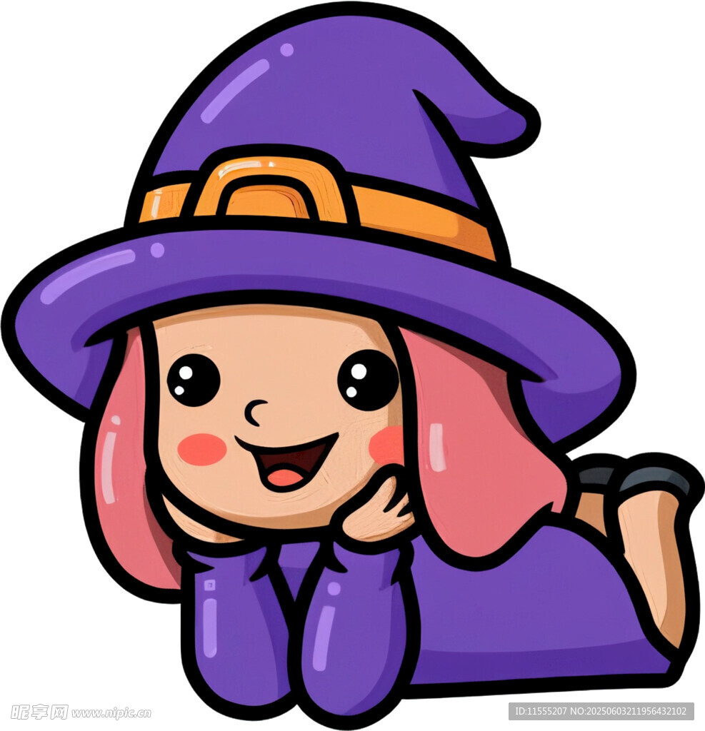 可爱小女巫形象插画