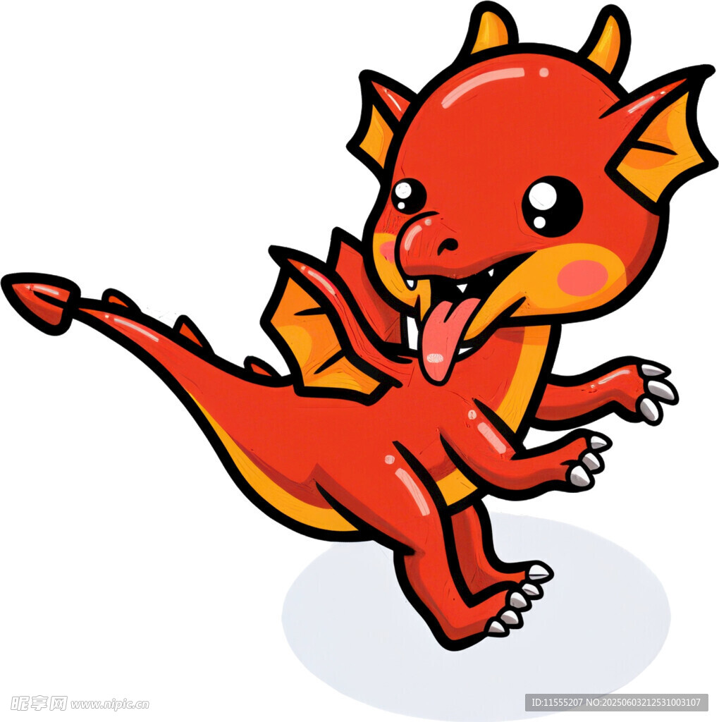 可爱红色小龙卡通形象