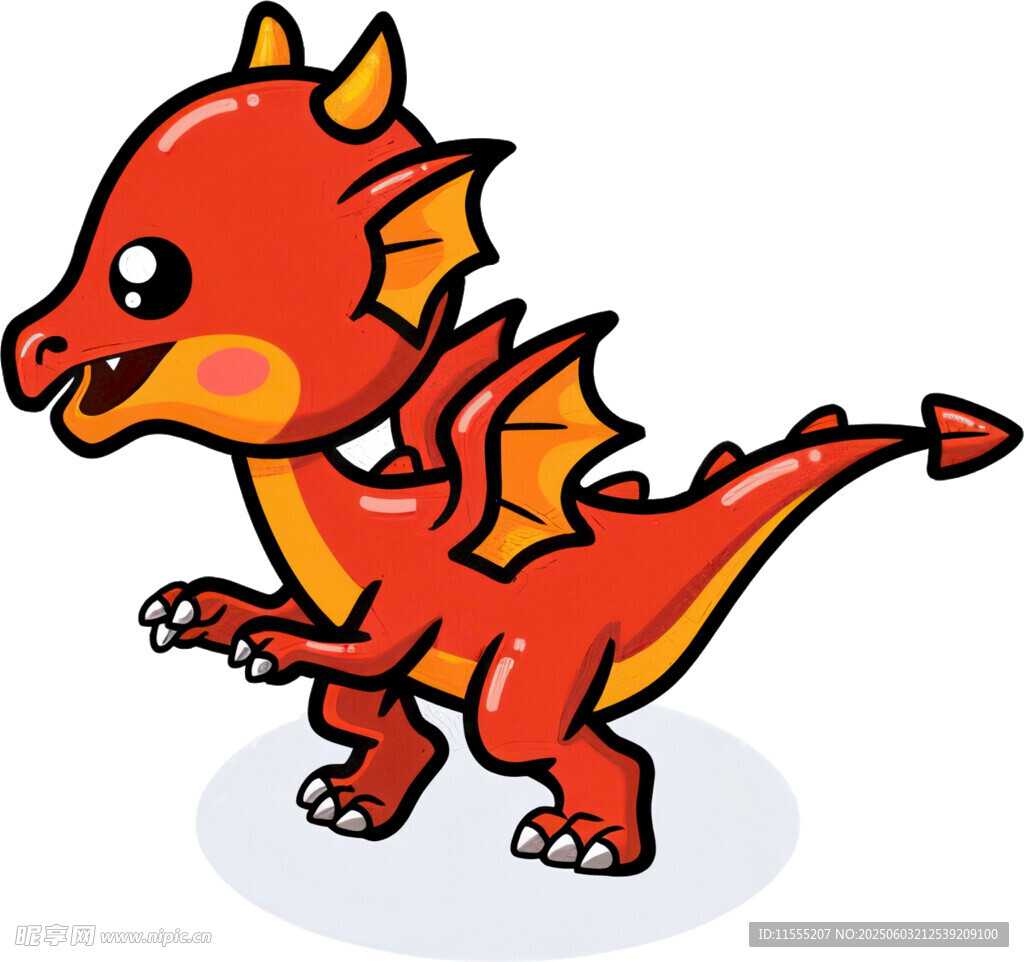可爱红色小龙卡通形象