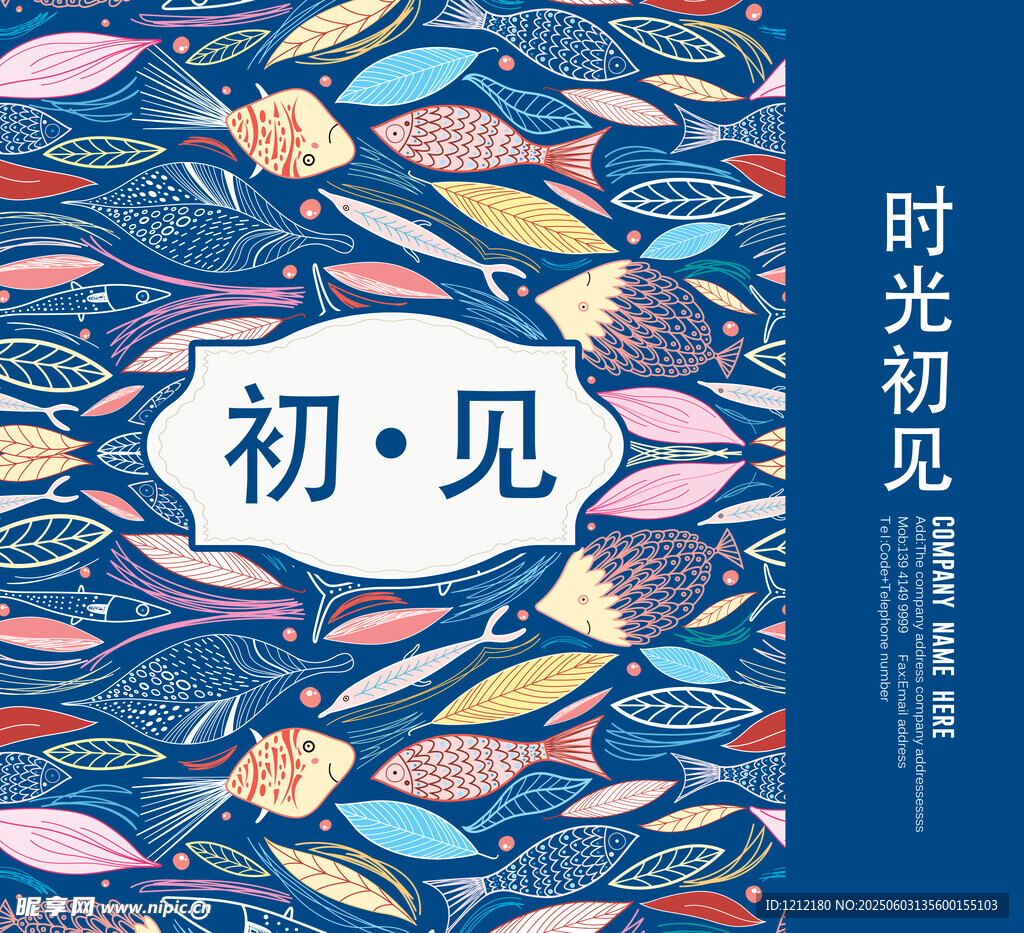 初见时光鱼群插画封面