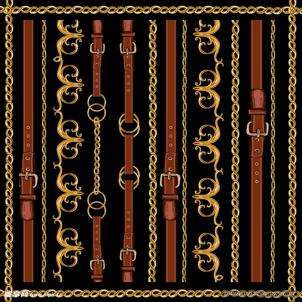 复古马具元素装饰图案