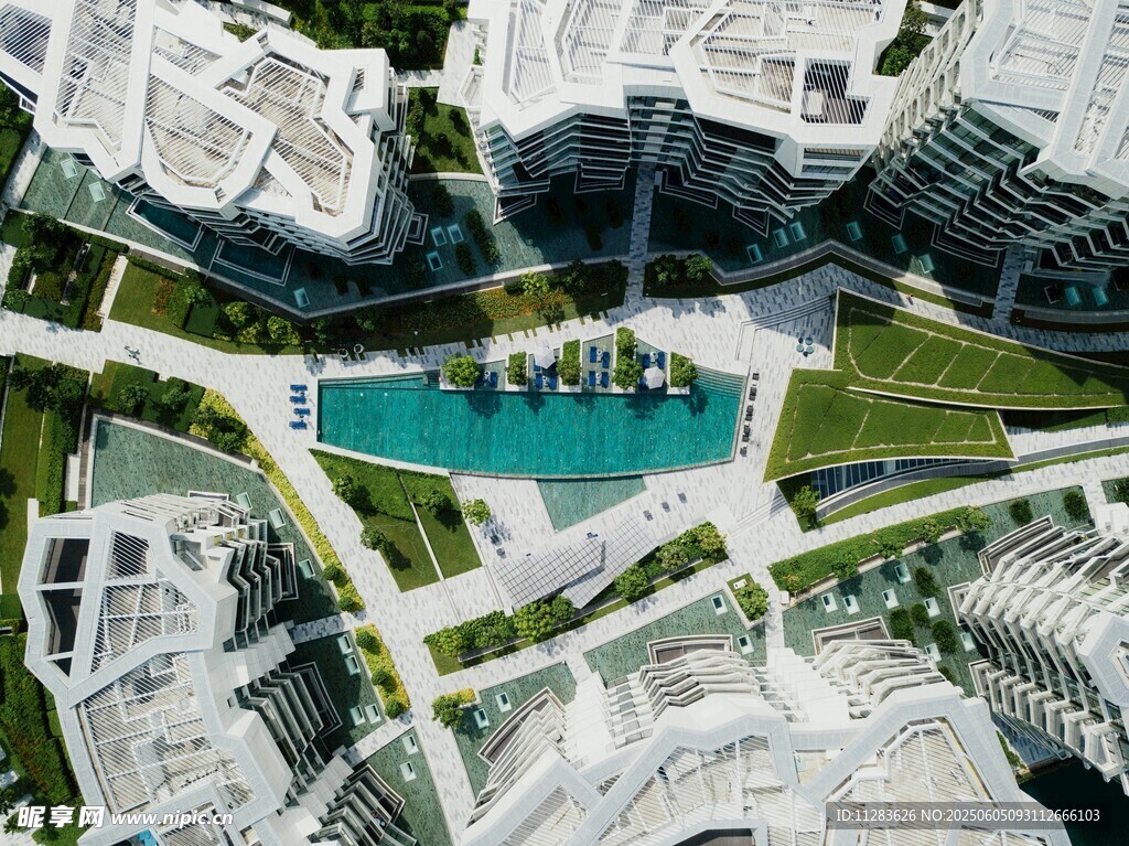 俯瞰现代都市建筑