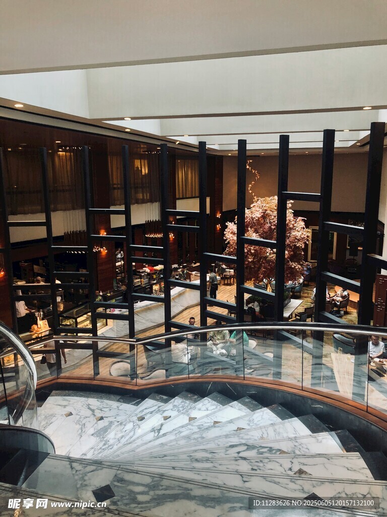 豪华酒店大堂内部景观