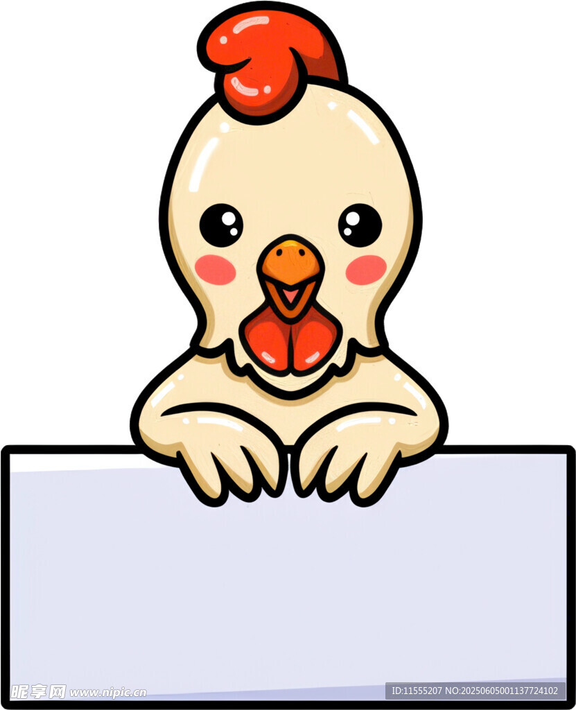 可爱小鸡举牌