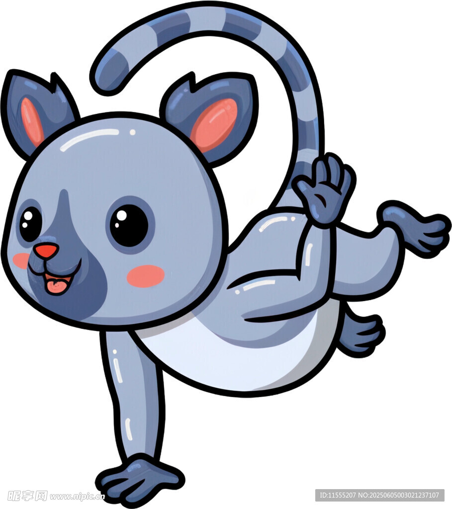 跳跃的可爱狐猴