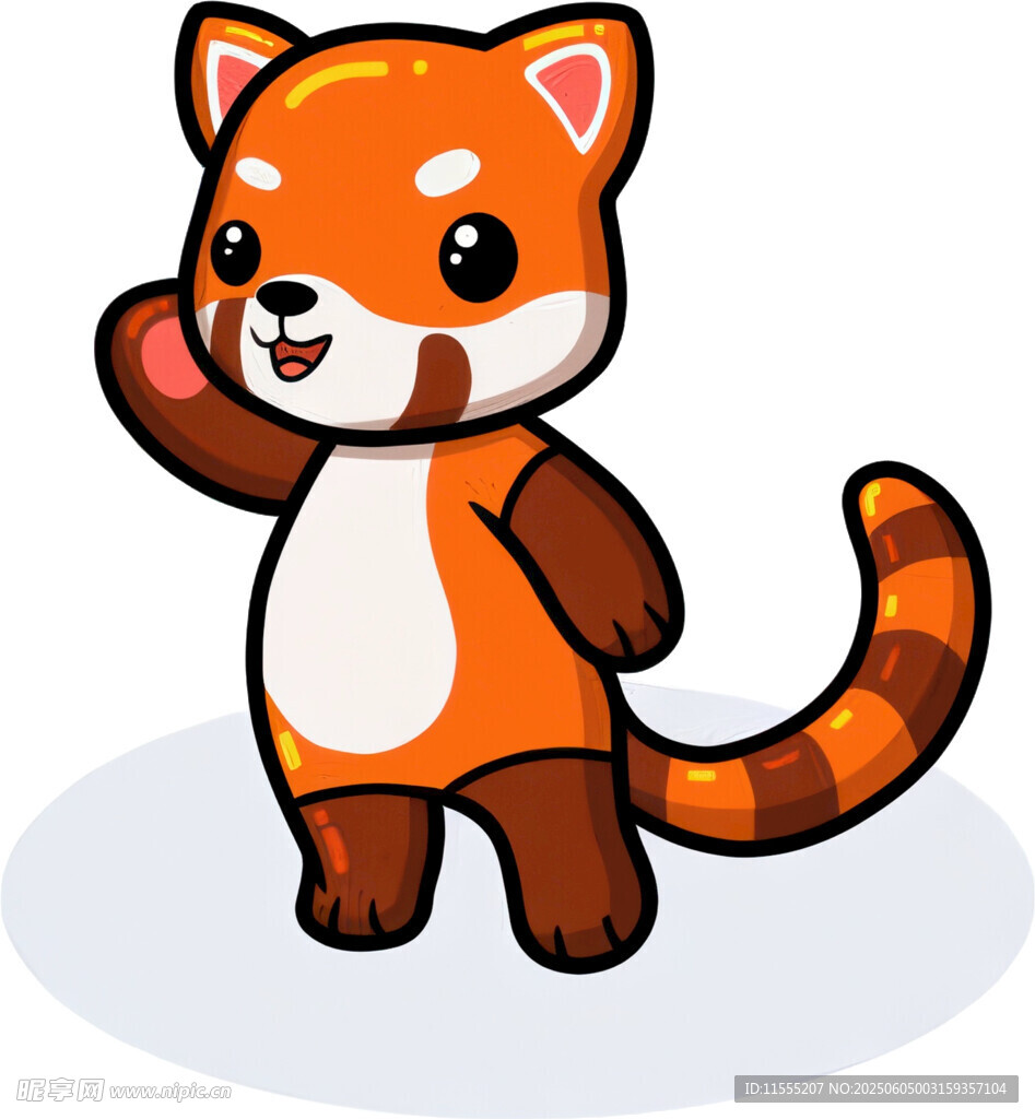 可爱小熊猫挥手