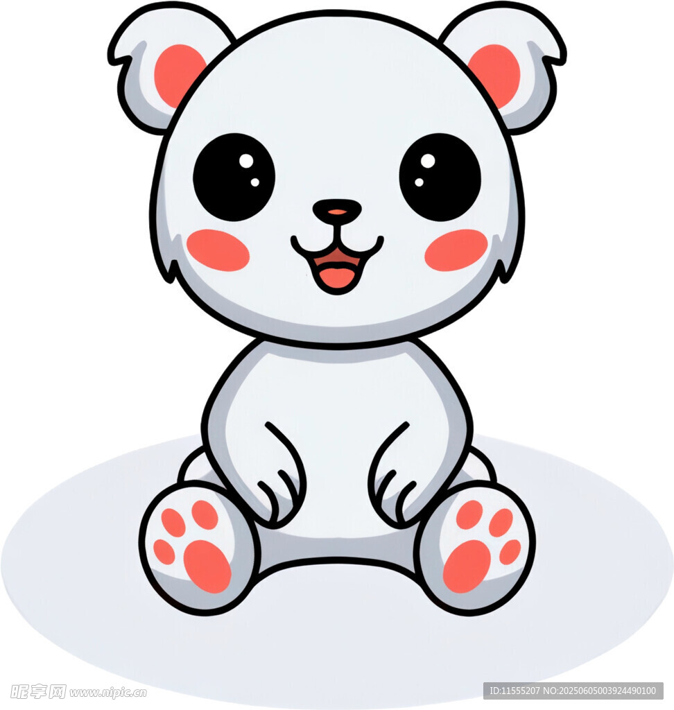 可爱坐姿小熊猫卡通形象