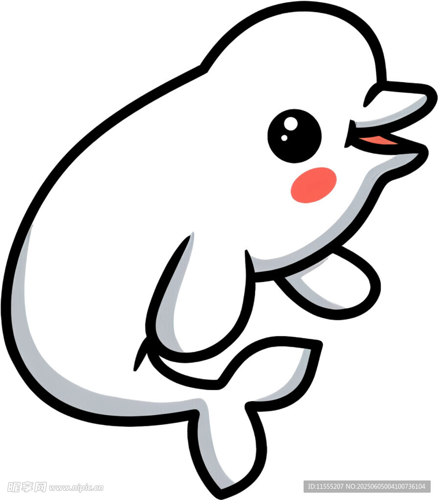 可爱卡通白海豚形象
