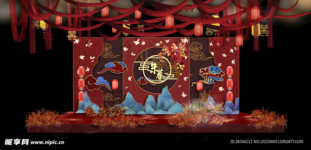 圣诞主题立体纸雕场景