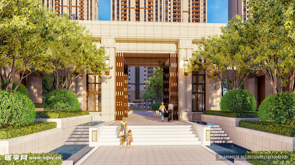 豪华庭院入口景观设计