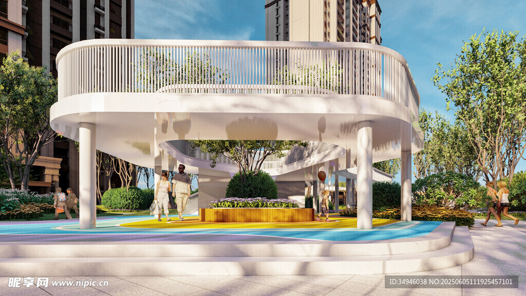 现代风格空中连廊景观设计