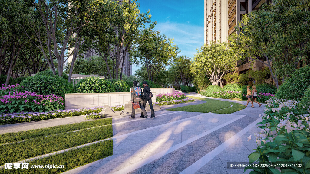 社区优美景观步道