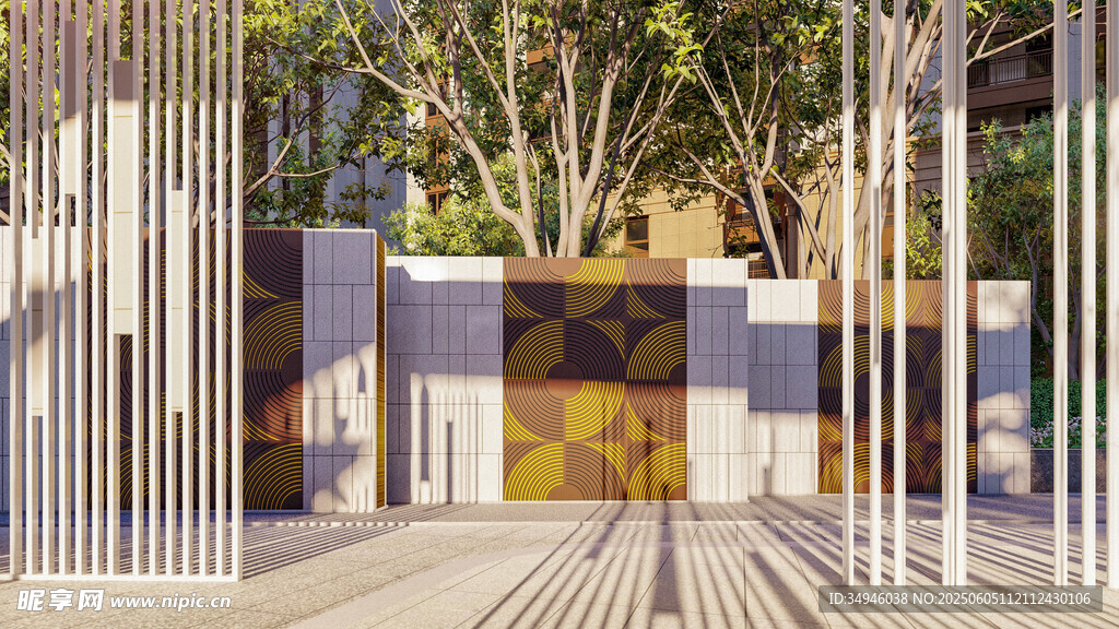 现代简约户外木质景观空间