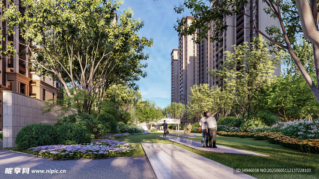 城市林荫步道景观