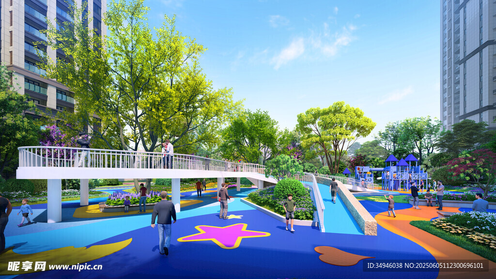 多彩儿童户外游乐场地