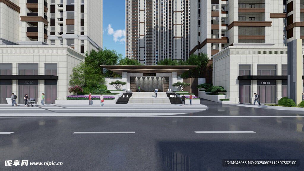 现代都市街道建筑景观