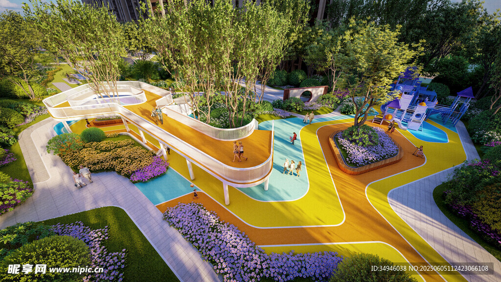 多彩户外儿童游乐区景观