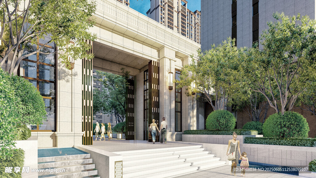 豪华小区入口景观