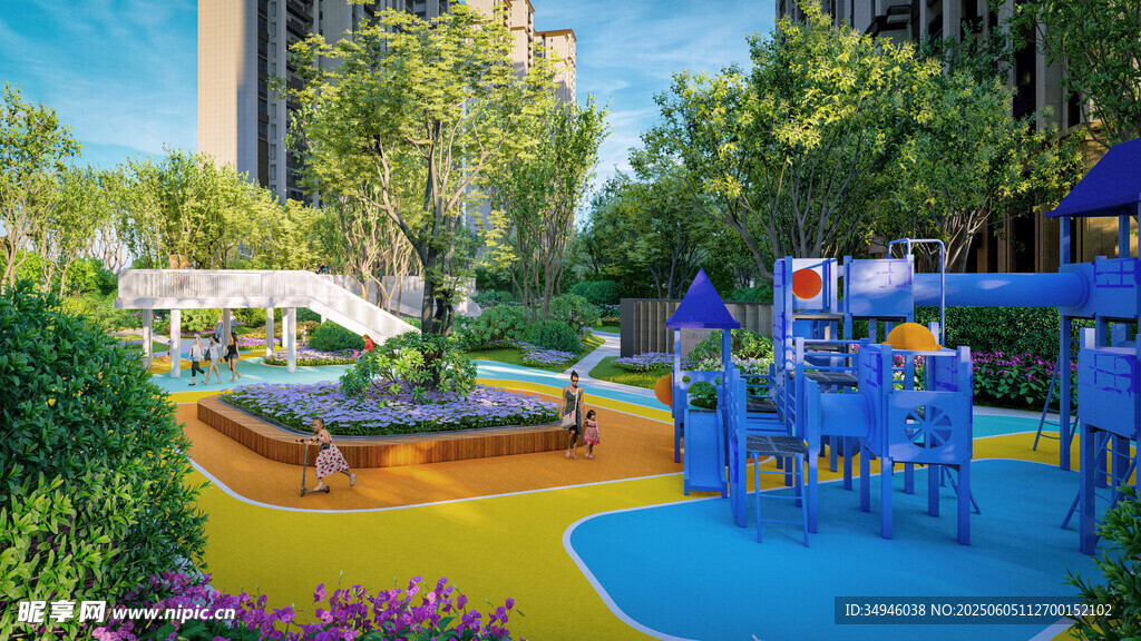 多彩儿童户外游乐区景观