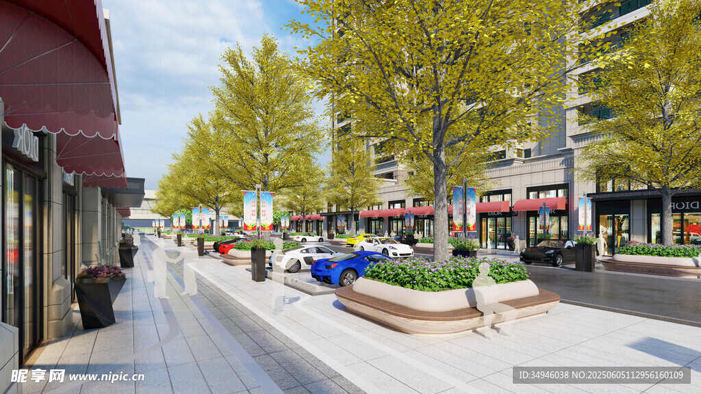 城市街道秋日风光景象