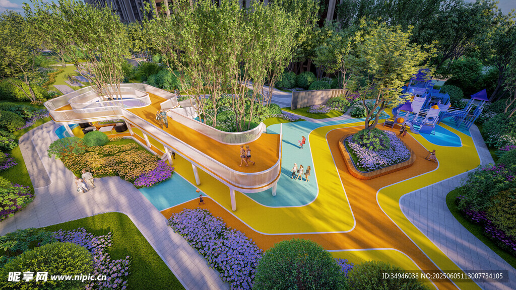 多彩儿童户外游乐区景观