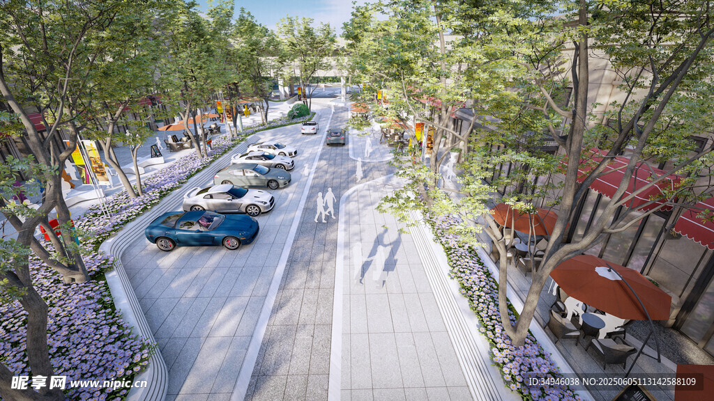 城市街道景观效果图