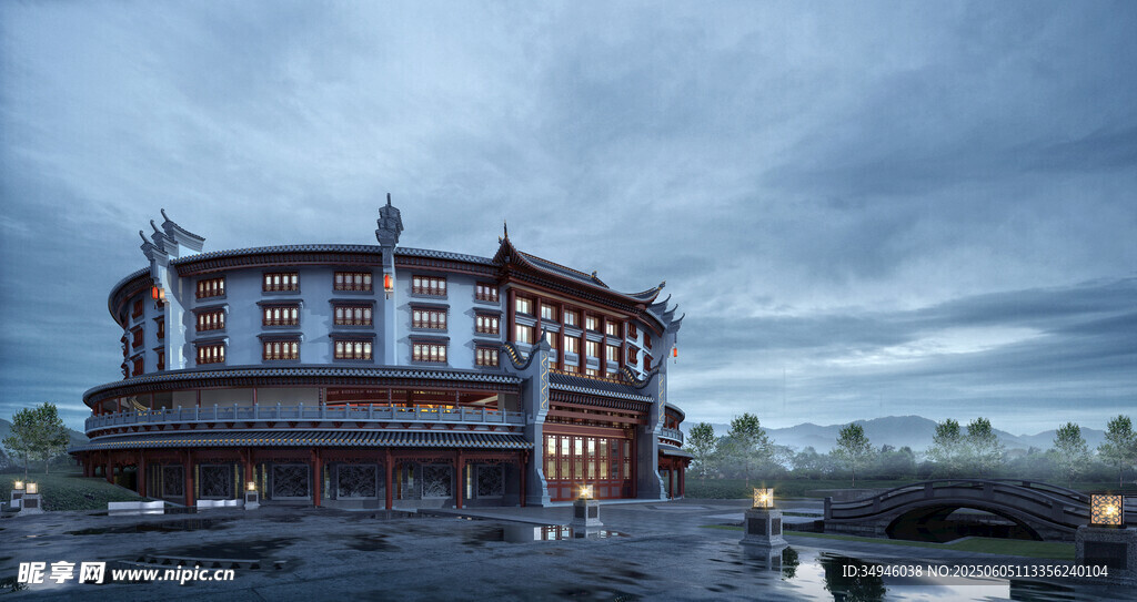 中式古建筑外观风景