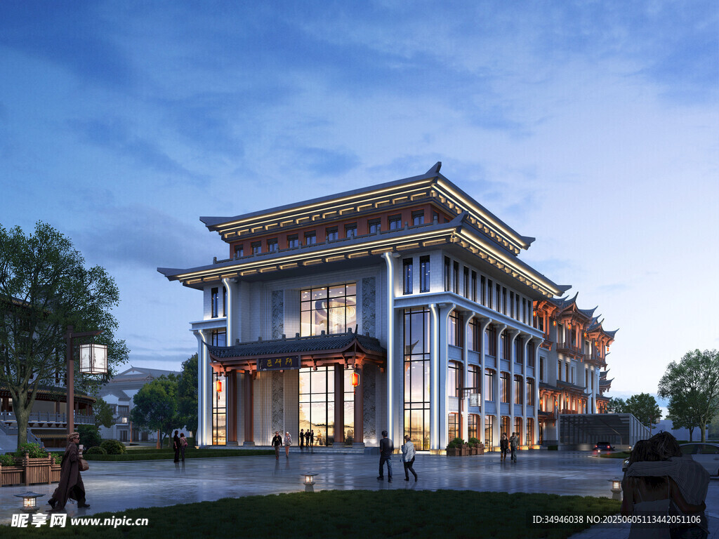 中式风格豪华建筑外观