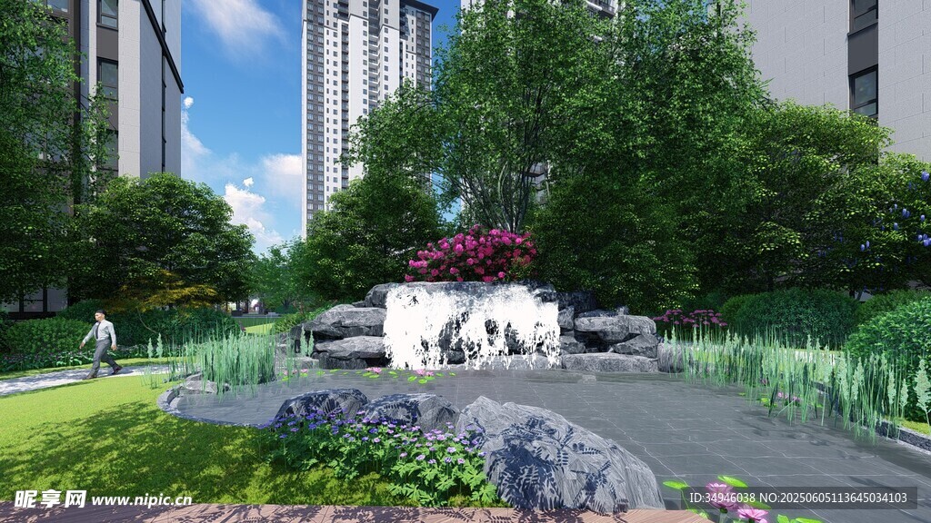 都市中的静谧园林景观