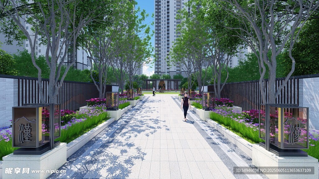 城市林荫步道景观