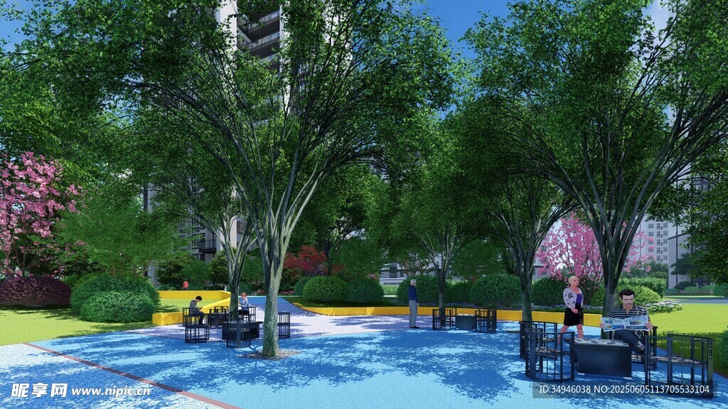 户外休闲庭院景观场景