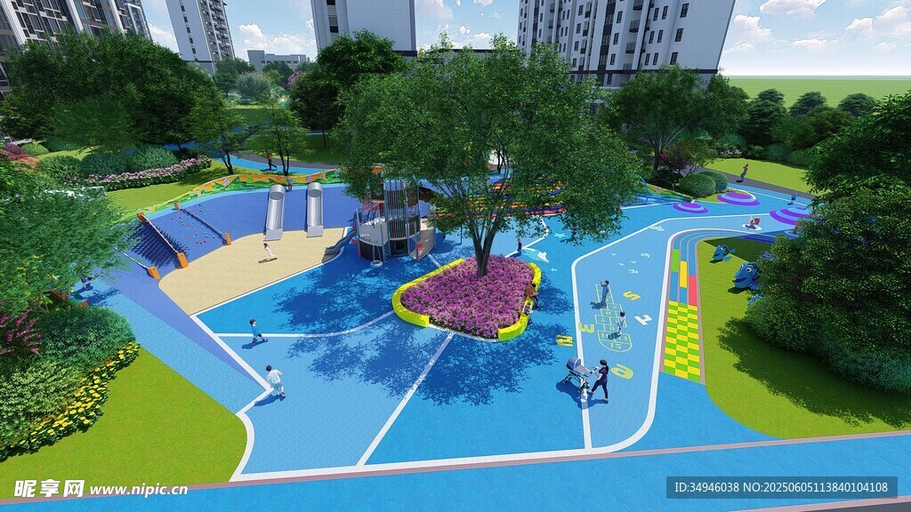 多彩儿童户外游乐场地