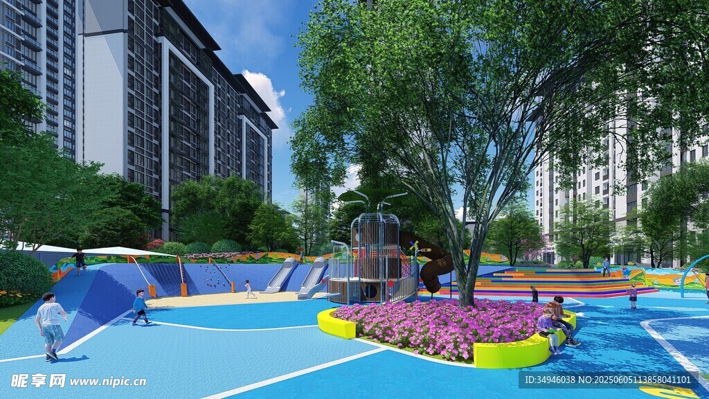 城市中的多彩户外休闲场地