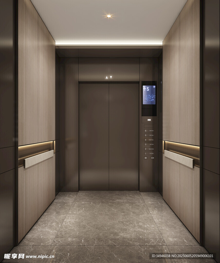 现代简约风格电梯间走廊