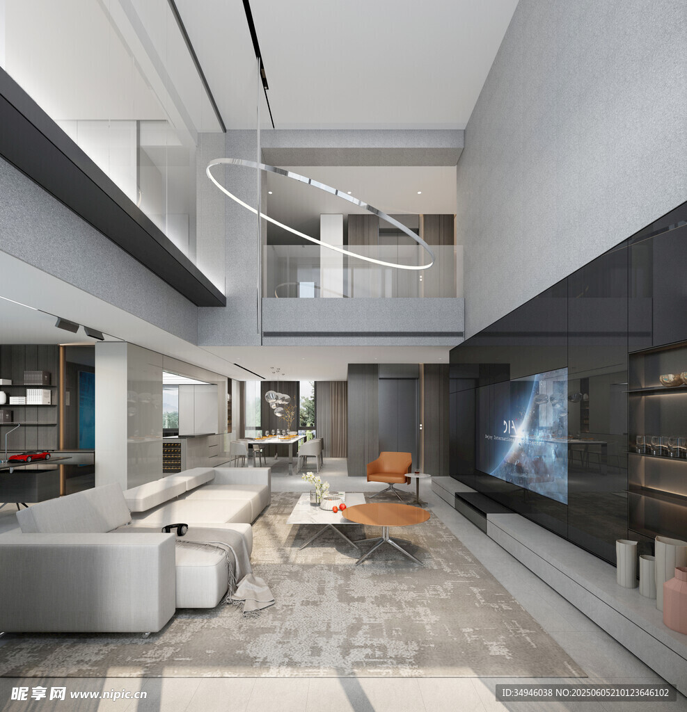 现代双层豪华客厅室内设计