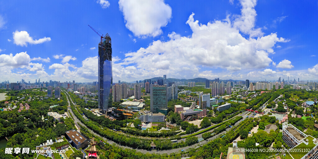 城市天际线全景俯瞰美景