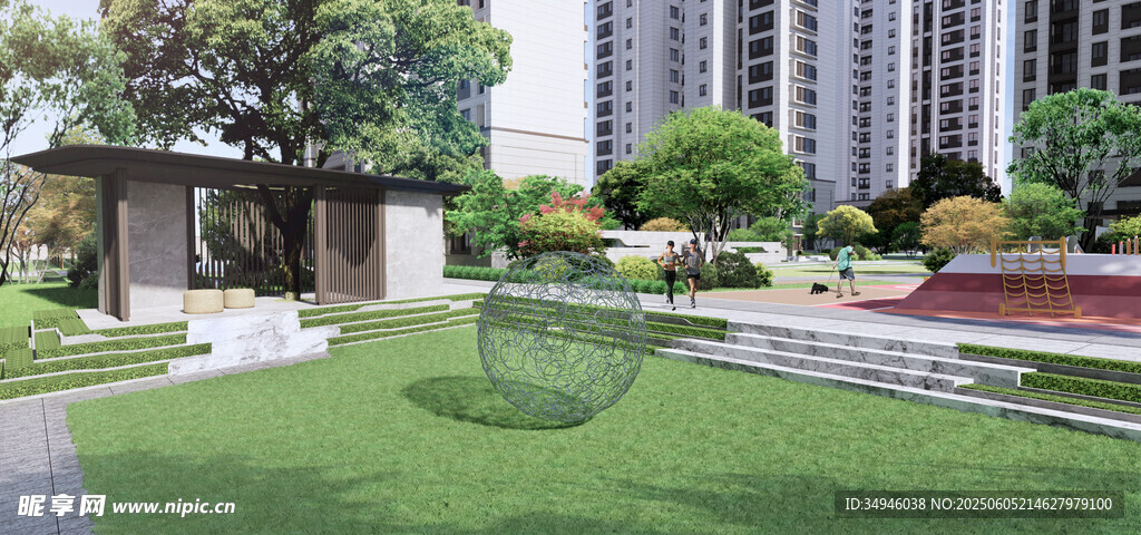 城市中的静谧绿色景观