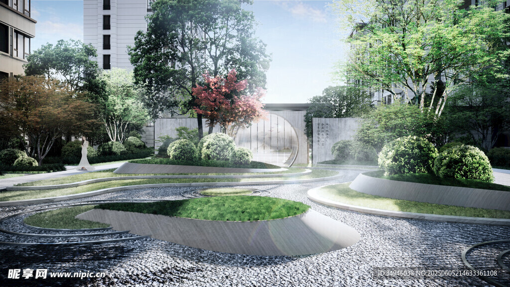 城市中的静谧绿植景观