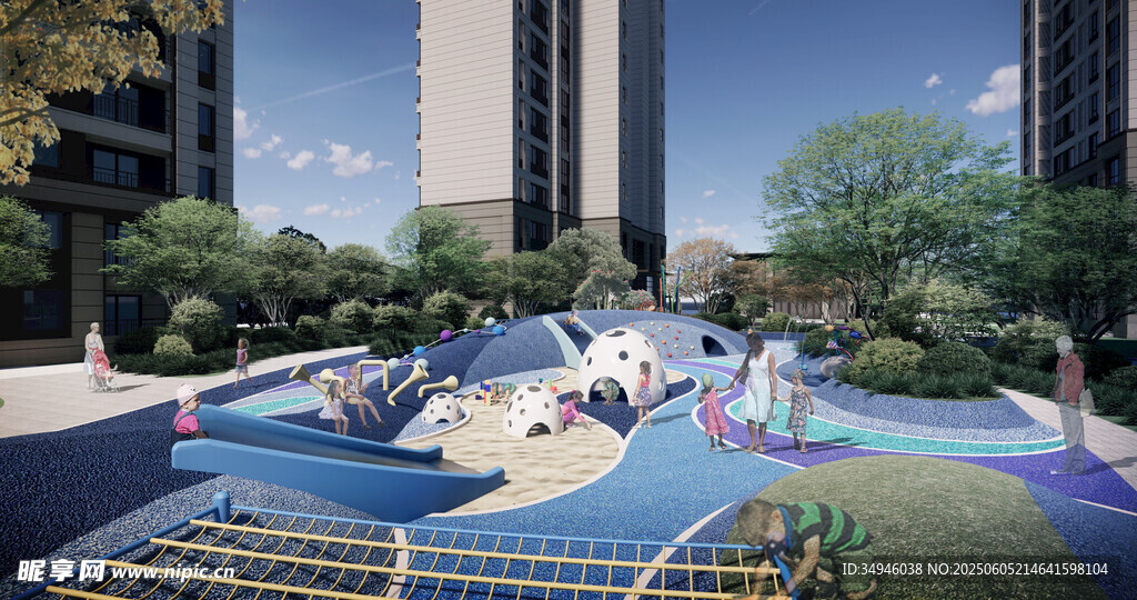 城市中的多彩儿童游乐区