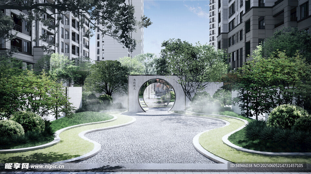 现代小区优雅景观通道