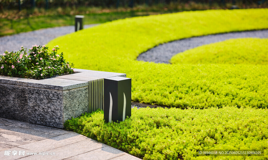 绿意盎然的园林景观角落