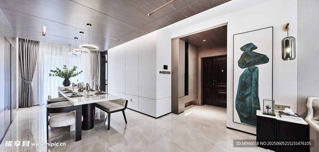现代简约风客厅餐厅一角