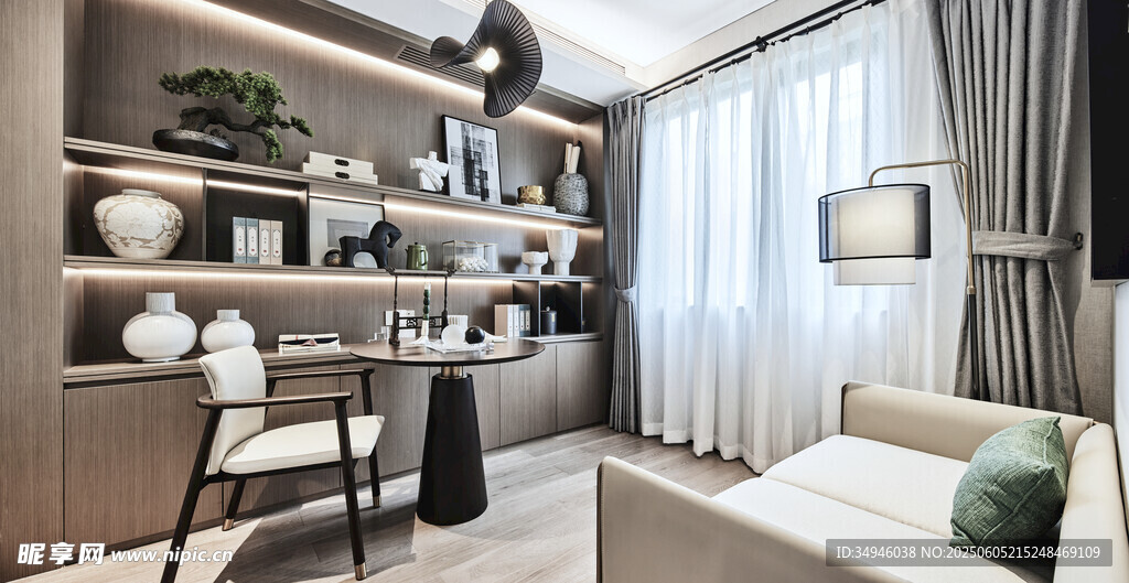 现代简约风书房客厅一角