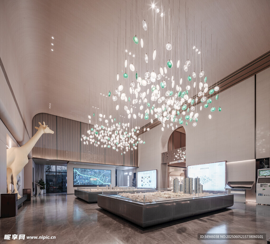 现代奢华大厅吊灯装饰设计