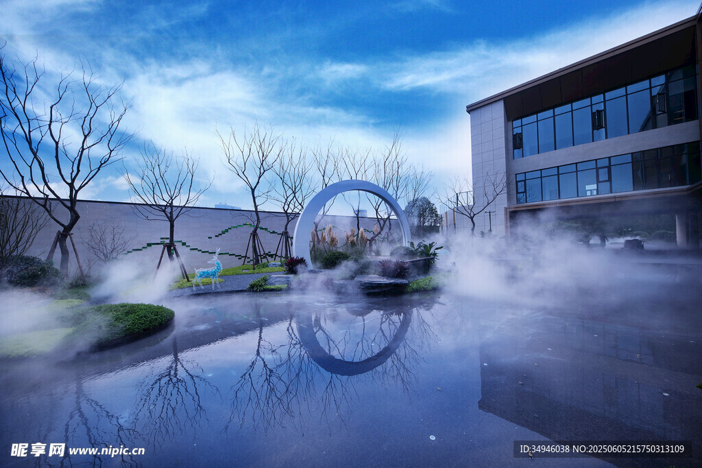 现代水景建筑景观图