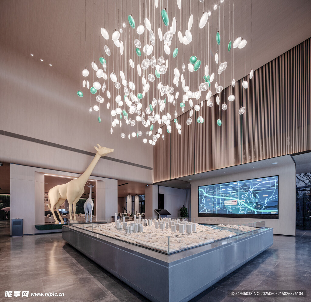 现代博物馆展厅内景展示