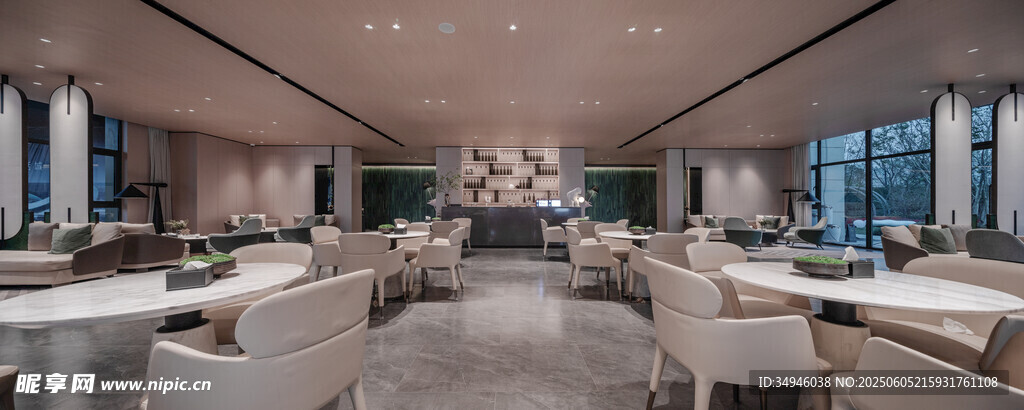 现代豪华餐厅室内场景