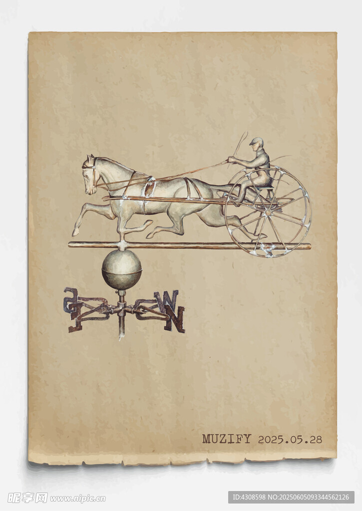 中世纪马车骑士风向标