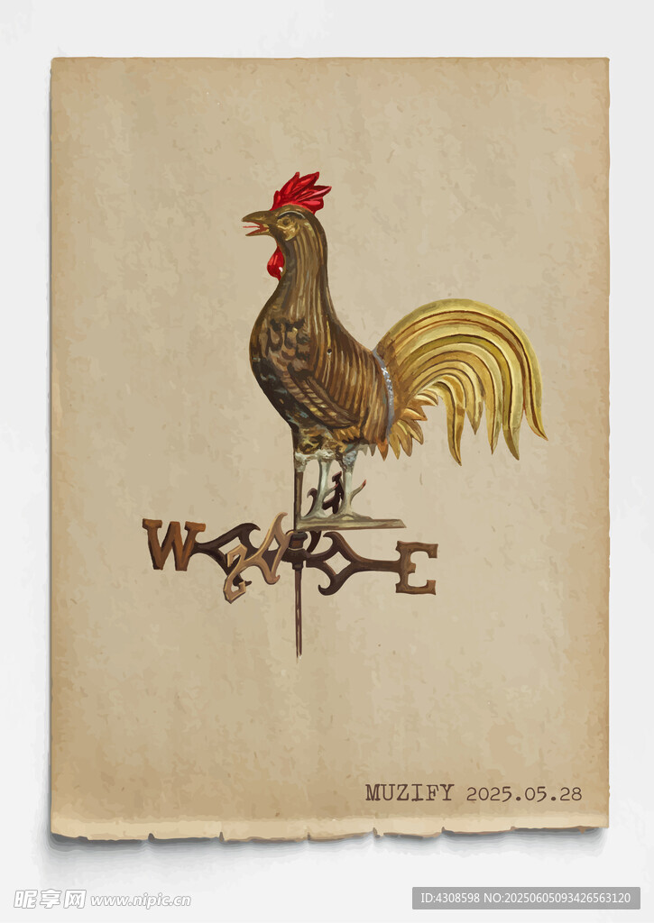 中世纪公鸡风向标